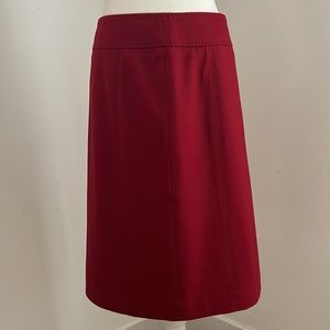Ann Taylor Red Wool Flannel A Line Skirt sz 4/6